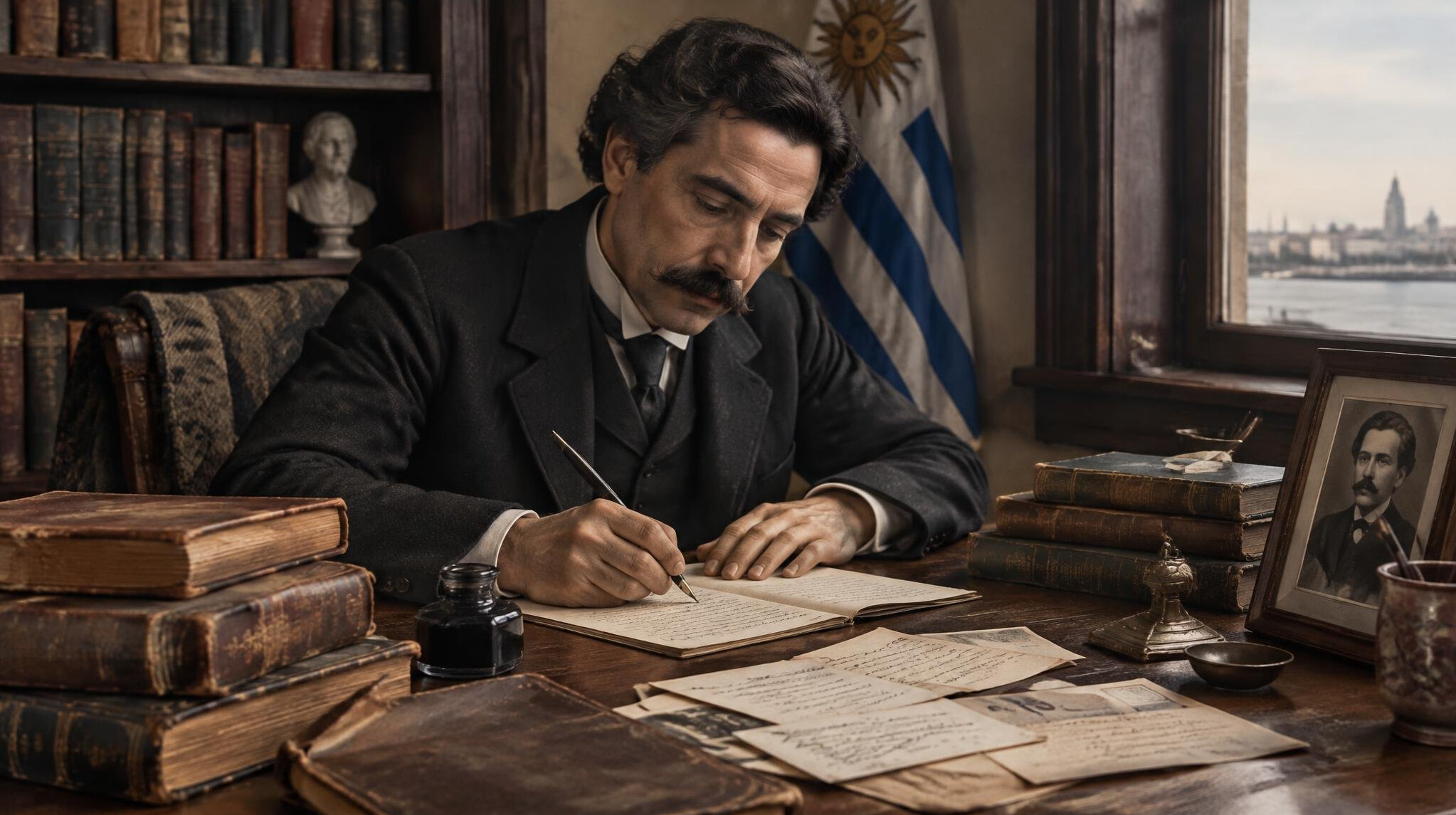 uruguayan writer desk
